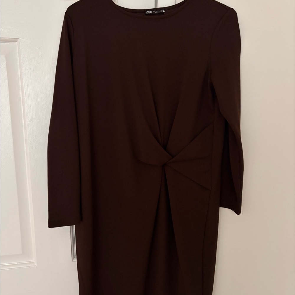 Zara brown long sleeve dress